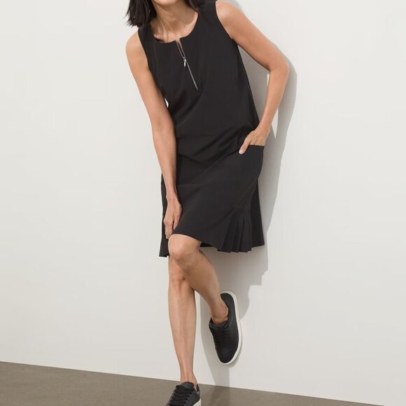 Chico's NWT Zenergy UPF 50 Black Side Pleat Sport Dress Pockets Outdoors Golf - Picture 4 of 9
